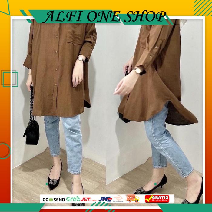 LISA TOP / TUNIK BAJU ATASAN WANITA / KEMEJA OOTD / RAISA TUNIK QIRANI BEST QUALITY
