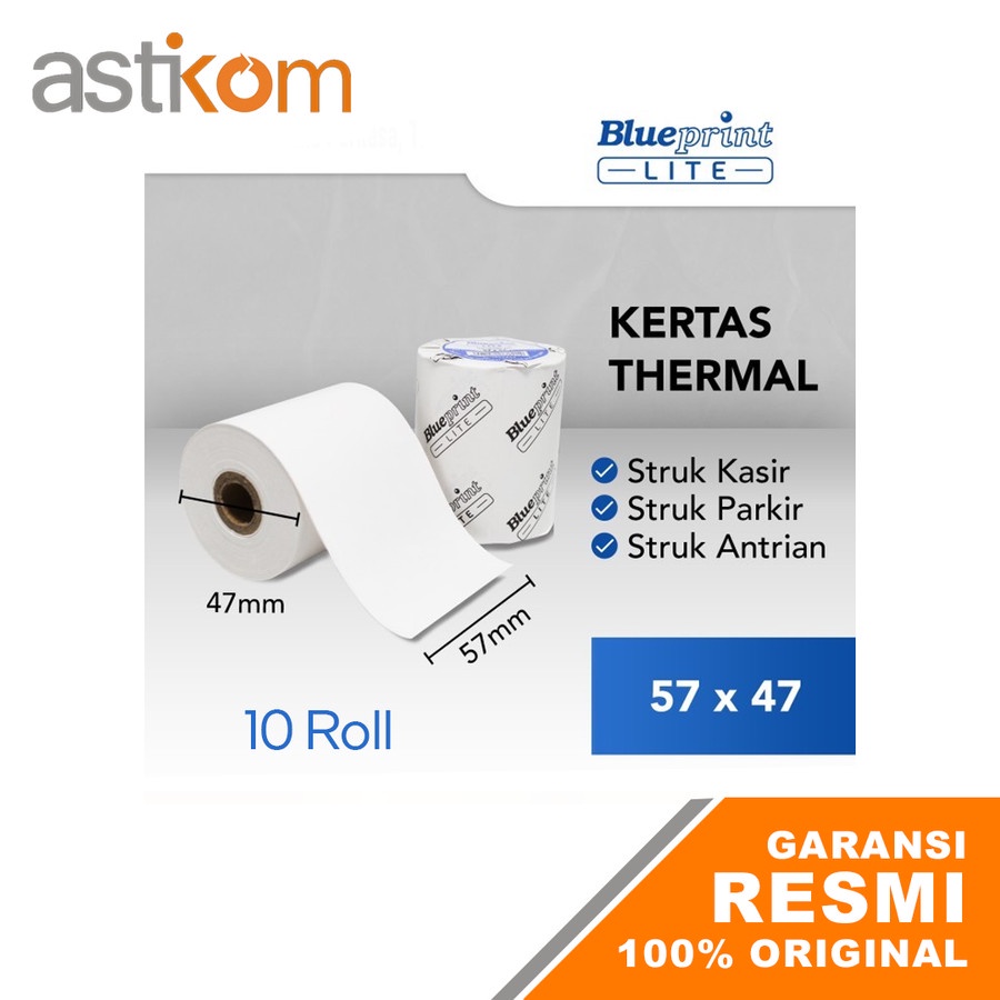 Kertas Roll Kasir Thermal Blueprint 57x47mm 10 Roll