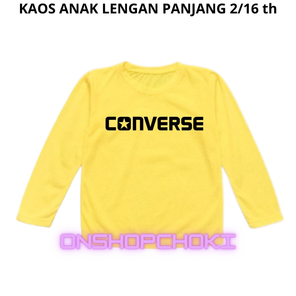 Kaos Anak Lengan Panjang Gambar CONVS3 Unisex Cowok Cewek Usia 2-16th Kaos oblong anak lengan panjang