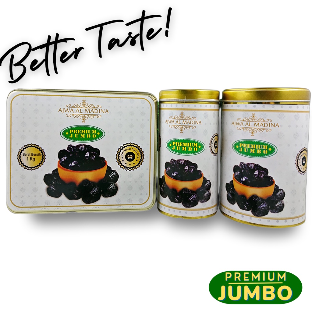 Kurma Ajwa AL Madinah / Kurma Ajwa Kaleng JUMBO PREMIUM BPOM 1 kg ORIGINAL AJWA PREMIUM JUMBO