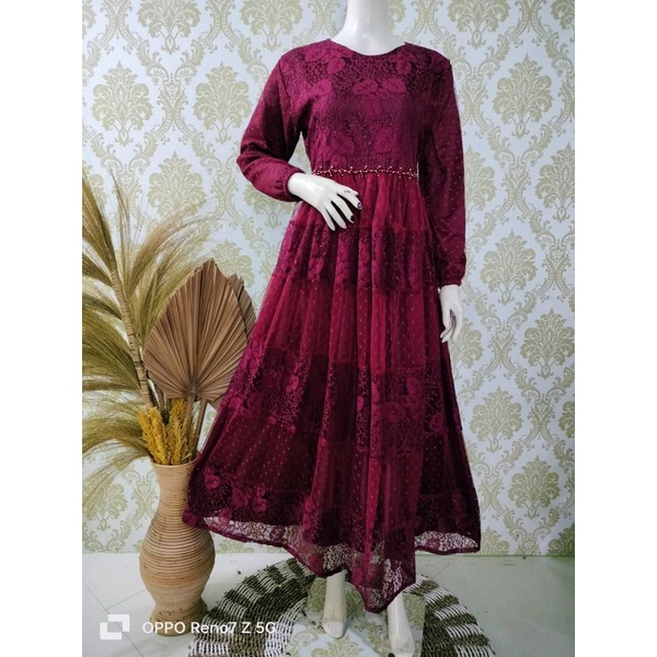 gamis broklat/gamis tille kondangan/gamis pesta