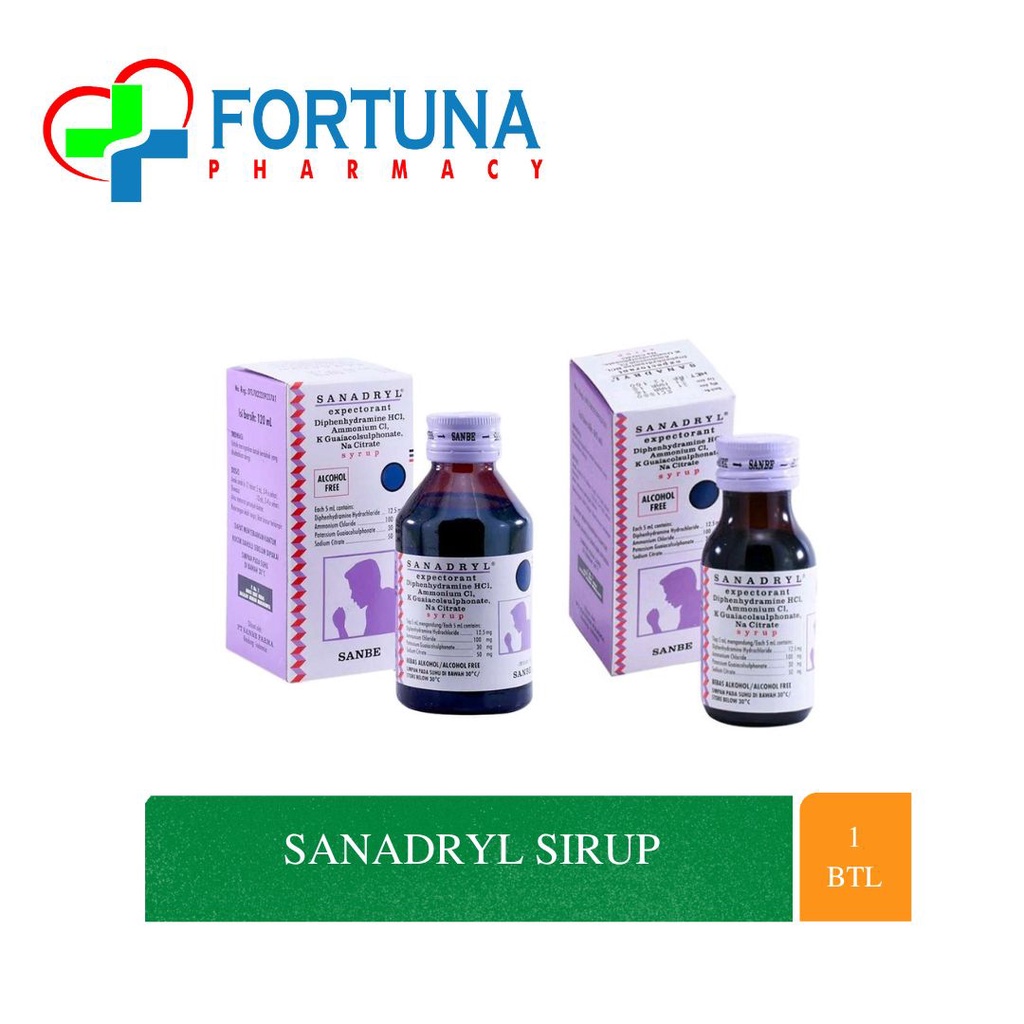 SANADRYL EXPECTORAN SYRUP/OBAT BATUK BERDAHAK/BATUK GATAL