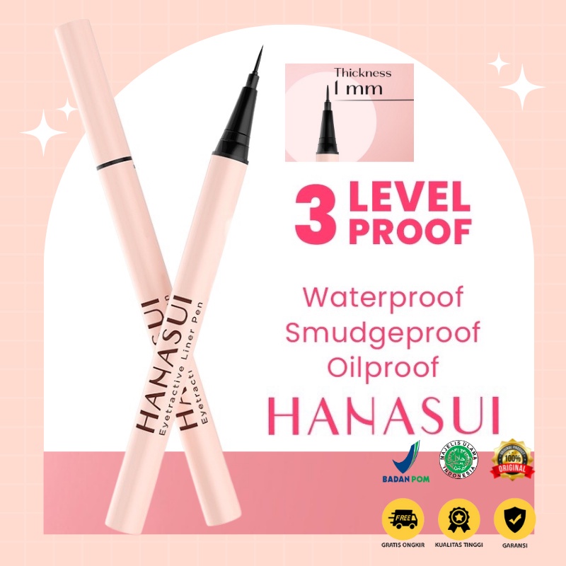 HANASUI Eyetractive Pen Liner | Eyeliner 0.8ml | Black BPOM