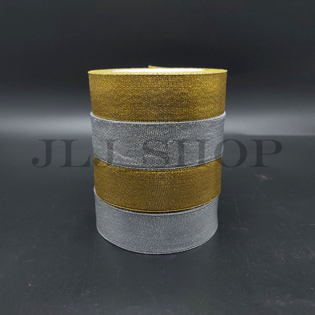 Pita Emas Perak Gliter 1 inch (2.5 cm)