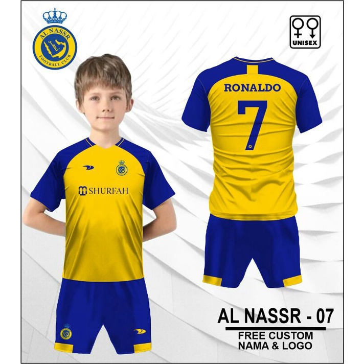 jersey kaos bola tim alnassr ronaldo anak