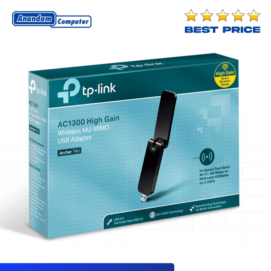 TP-Link Archer T4U AC1300 Dual Band WiFi Wireless USB Adapter TPLink