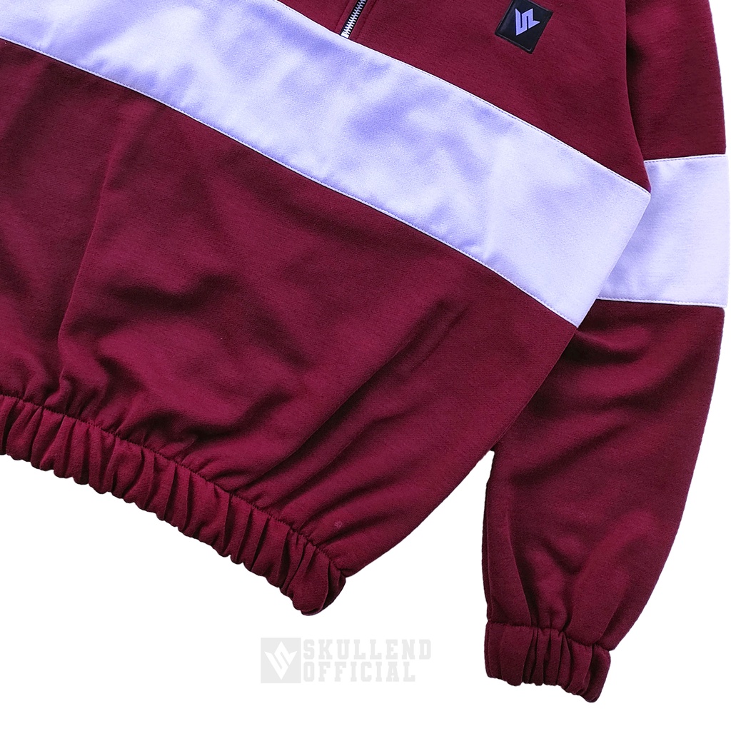 SKULLEND Vintage Rugby Maroon - White