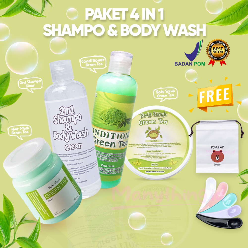 [BPOM] PAKET SHAMPOO &amp; BODY WASH 4IN1 - PAKET SHAMPOO &amp; BODY WASH - HAMPERS SHAMPOO &amp; BODY WASH FREE POUCH - HAMPERS SHAMPOO &amp; BODY WASH ISI 4 PCS