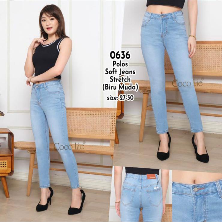 A.7122 -CELANA JEANS PREMIUM SOBEK FURING SOFT JEANS HITAM