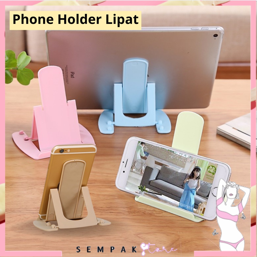 SS Stand Holder Lipat Mini Stand Penyangga HP Sandaran Hp Ipad &amp; Tablet Aksesoris HP Stand Holder Mini Hp HOLDER MINI LIPAT PORTRAIT Sandaran Hp Import Murah