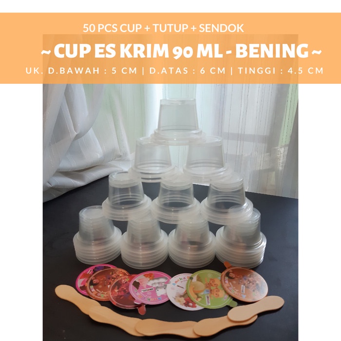 .........] 90ML Cup Untuk Ice Cream Kemasan Es Krim Cup