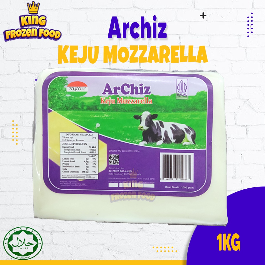 KEJU MOZZARELLA ARCHIZ TOPPING PIZZA KEMASAN 1KG