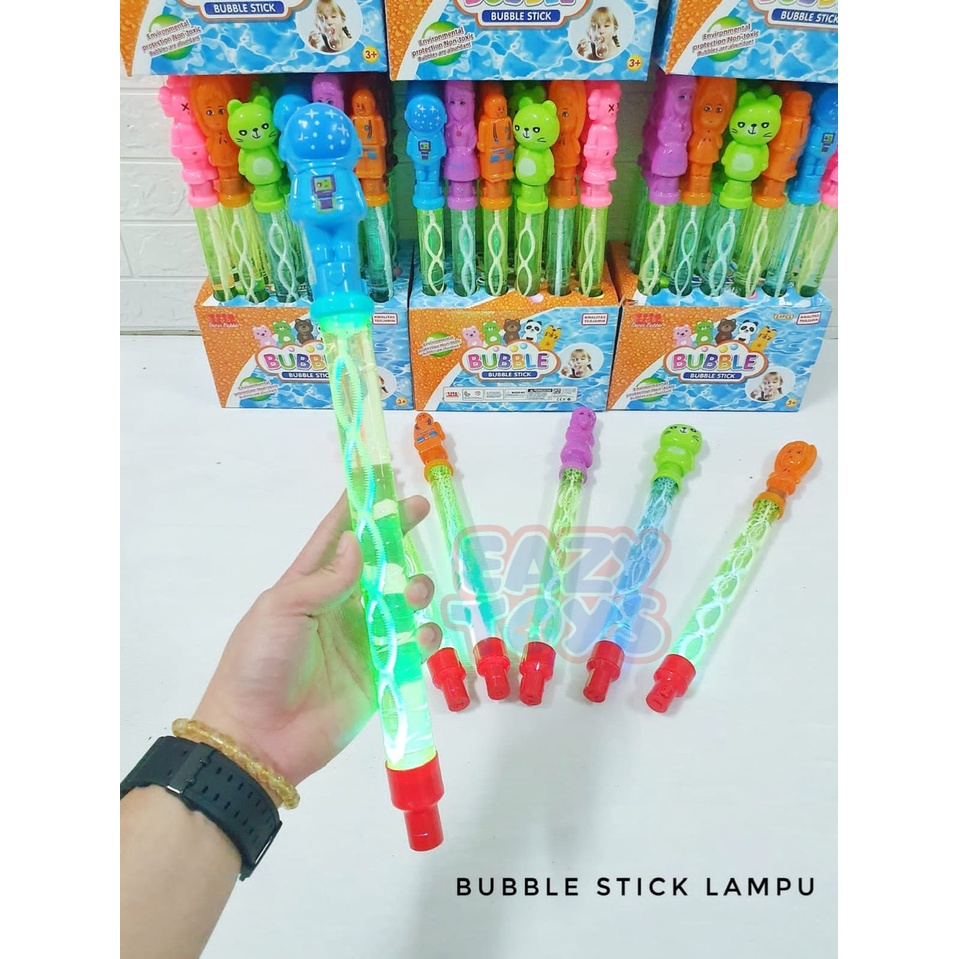 Mainan Bubble Gelembung Sabun Tiup Balon Bubble Stick Nyala Lampu LED