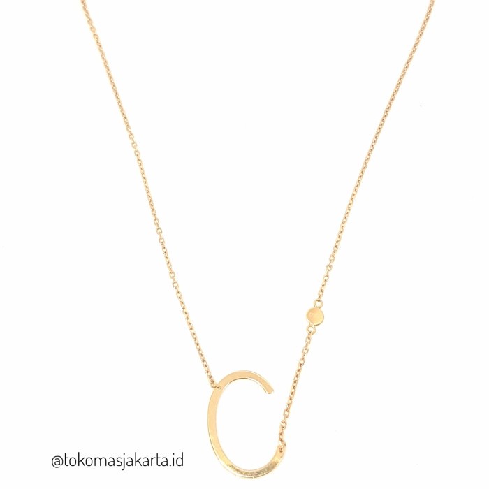 Kalung Nori Liontin Huruf C Emas Kuning 2.2gr