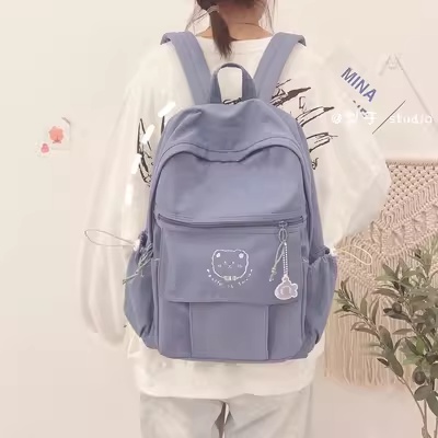 MIWA Backpak Nylon Tas Ransel Fashion Wanita Kekinian Korean Style Button Sekolah Bag kuliah Lucu Vintage Aesthetic Korea Chikoisme