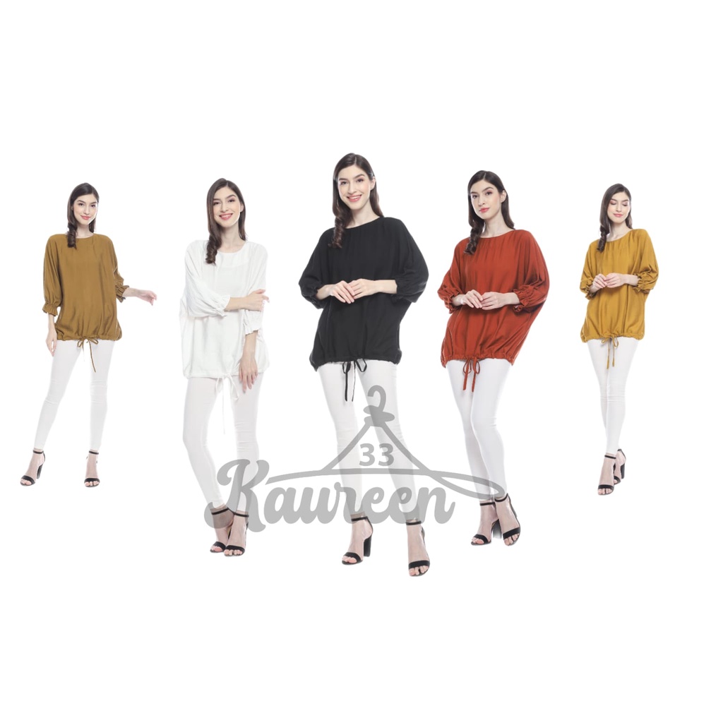 Kemeja Blouse wanita Linen Polo / Kemeja Style Korea