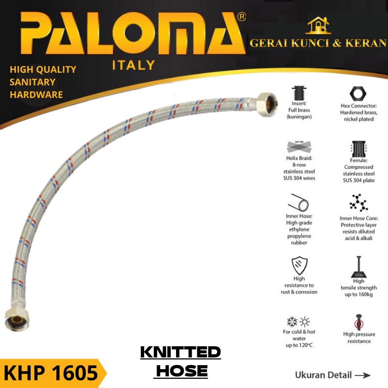 PALOMA KHP 1605 Selang Anyam Stainless Steel 50cm Flexible