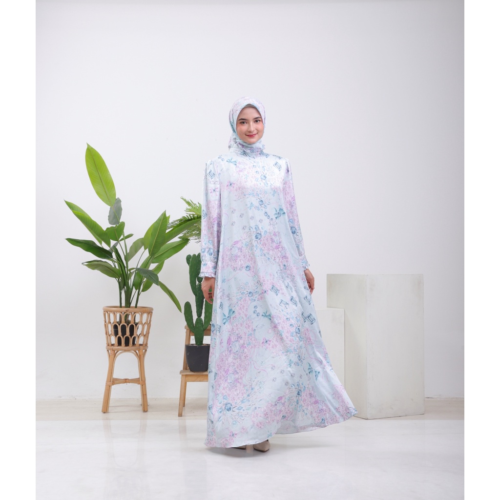 Dress Casual Printed | Gamis Motif Muslim | Satin Premium | Lady Dress Series