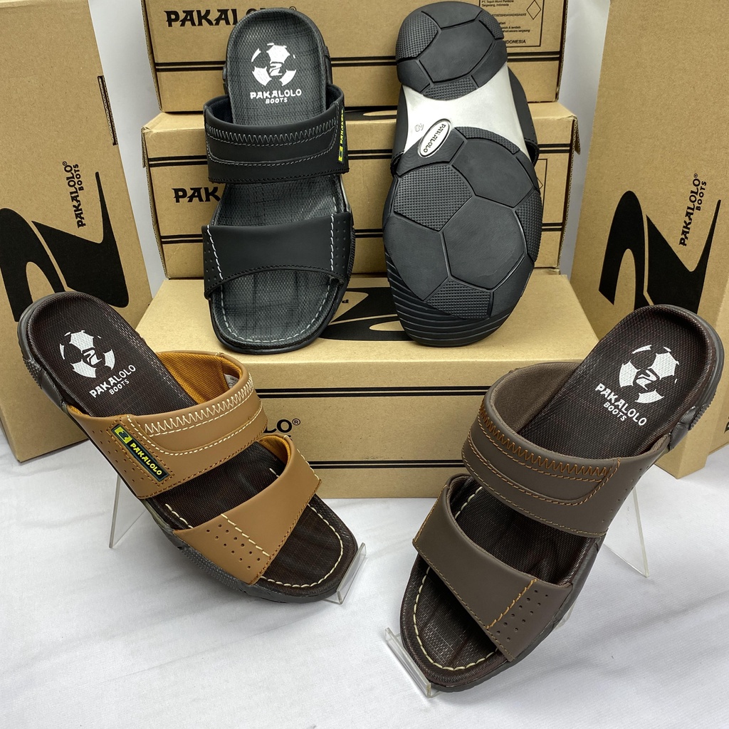PAKALOLO N2353 Sandal pria original Sandal kulit asli Sandal laki keren Sandal simpel elegant Sendal