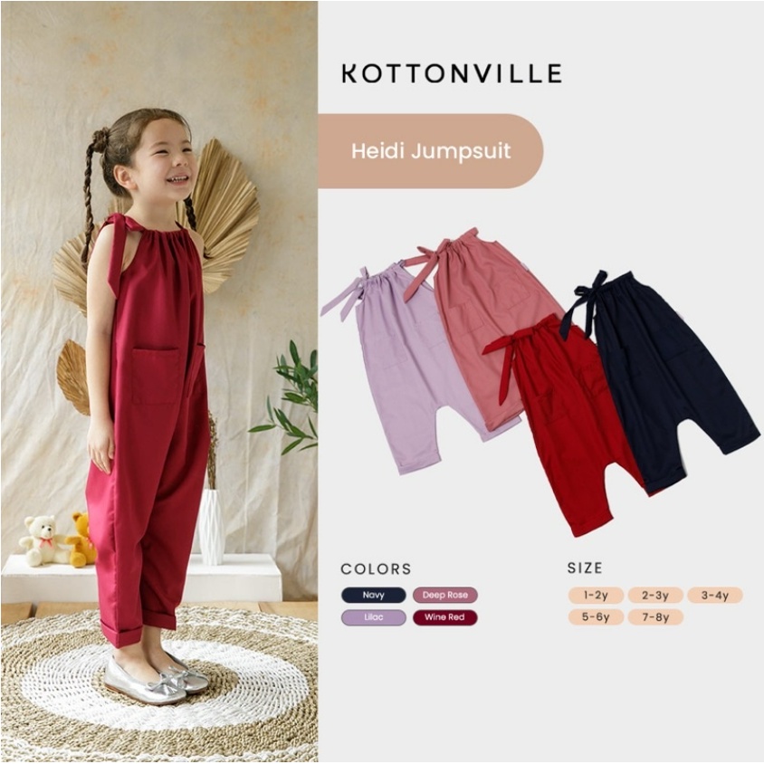 Kottonville Heidi Jumpsuit -10 Tahun Jumpsuit Panjang Anak Perempuan CBKS