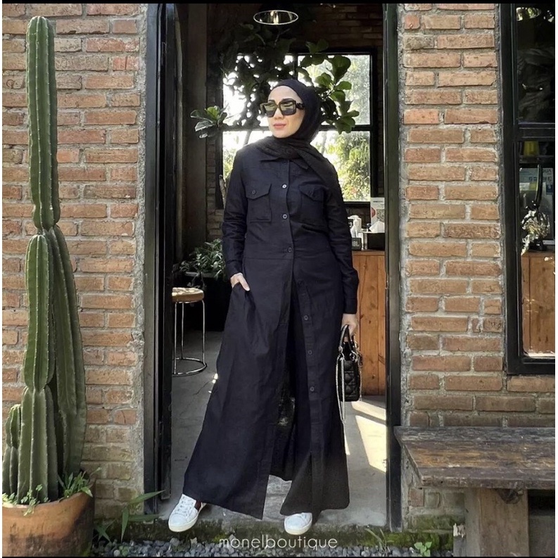 Monel-Dress Monel-Harsha Dress Black-Dress Original-Dress Kekinian