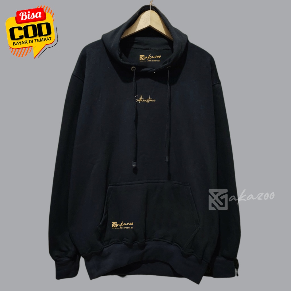 sweater Hoodie Pria Distro Jepang Murah Sablon sathentone jaket hoodie Sablon hitam  Cowok Dewasa XXL ziper oversize