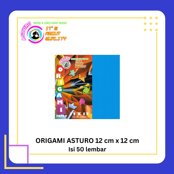 

ASTURO Origami Paper 12x12 Isi 50 Lembar - Kertas Warna - Lipat - Hias