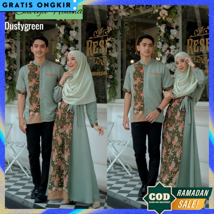 Sarimbit Keluarga 2023 Baju Gamis Koko Couple Ayah Ibu Dan Anak Rayyan Choco Lebaran Mewah Premium O
