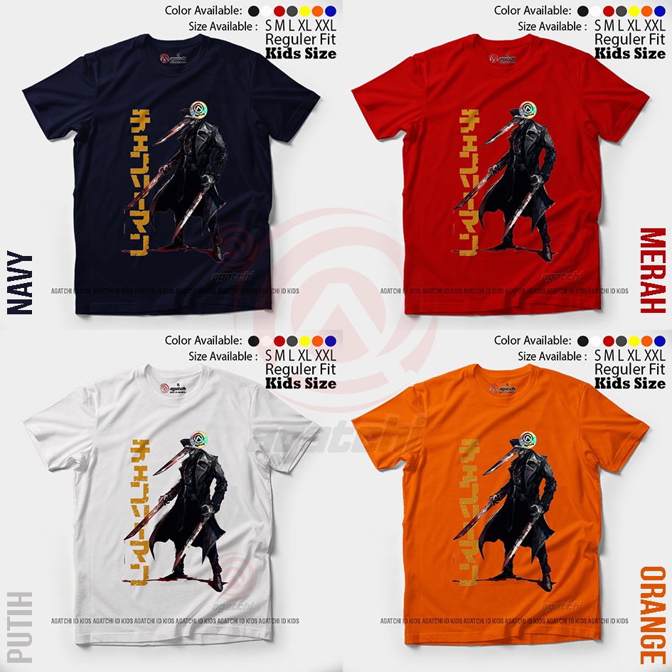 Baju Kaos Atasan Anak Laki-Laki Anime Chainsaw Man - Katana Man