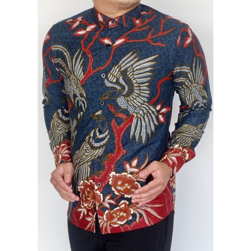 Baju Batik Pria Slimfit Kemeja Lengan Panjang Hem Slim Fit LBL 2015