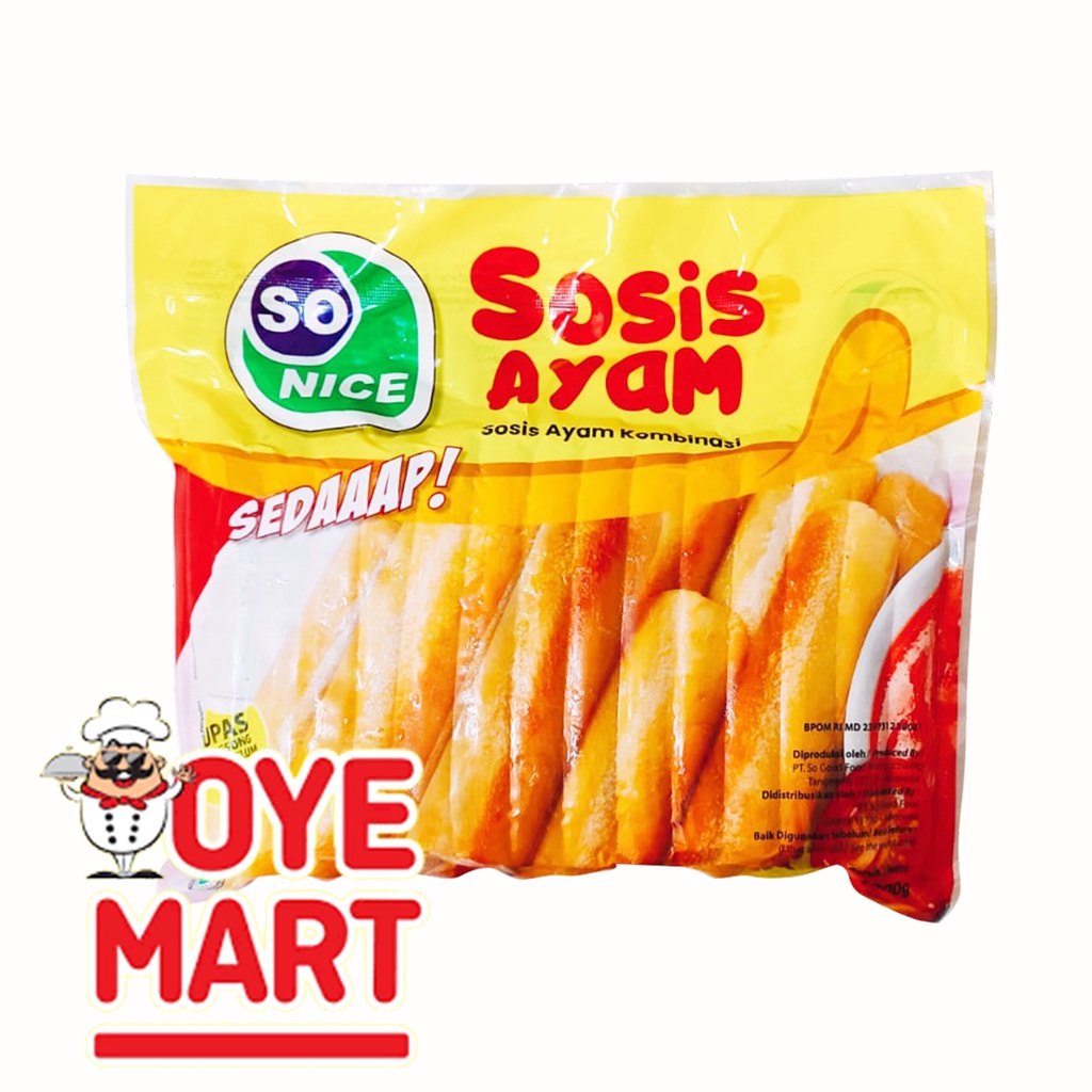 SO NICE SOSIS AYAM SEDAP 1KG / SOSIS AYAM FROZEN FOOD