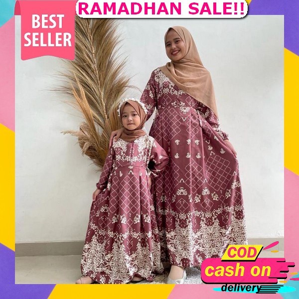 Baahirah - Lunara Abaya Couple Ibu Anak | Gamis Abaya Lebaran 2023 | Abaya Anak Terbaru | Baju Gamis