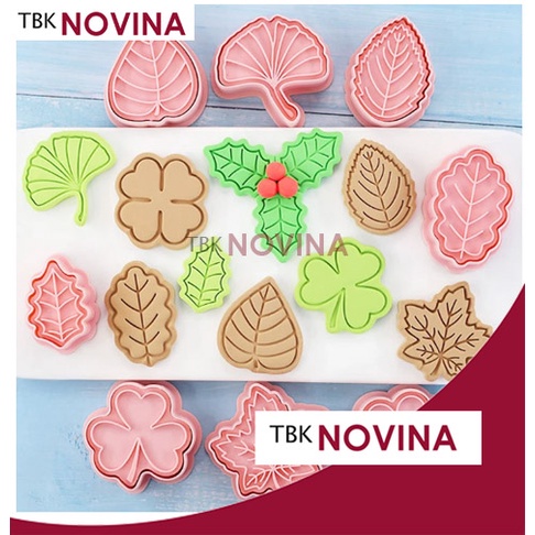 CETAKAN FONDANT KUE DAUN BUNGA SET 8 / COOKIE CUTTER