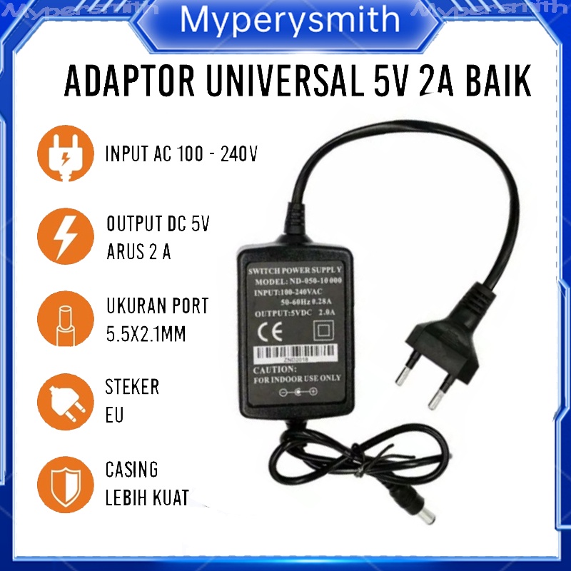 Adaptor 5V 2A Media Converter Power Plug  HTB 3100 Adaptor Plug Baik