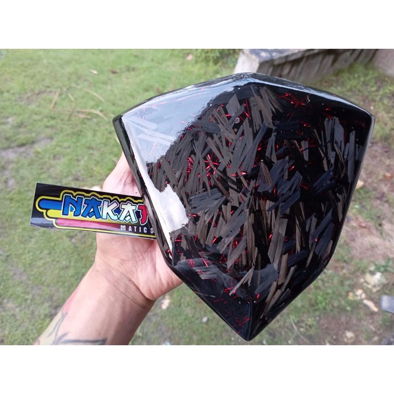 VISOR VARIO 125 LED CARBON KEVLAR FORGED SKINING PENUTUP VISOR VARIO 150 LED OLD KARBON KEVLAR SKINI