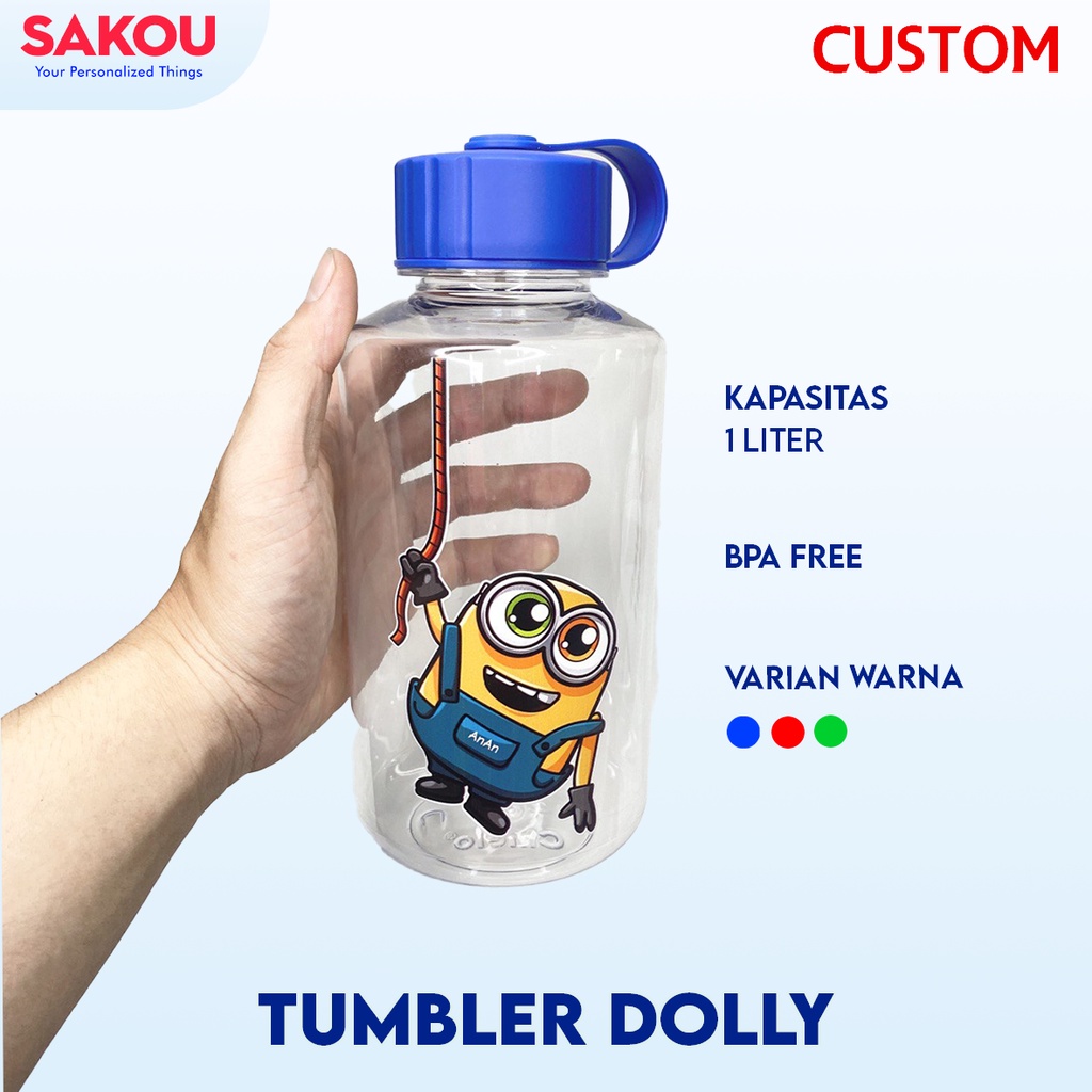 Tumbler Dolly Custom / Botol 1 Liter / Botol Minum Custom