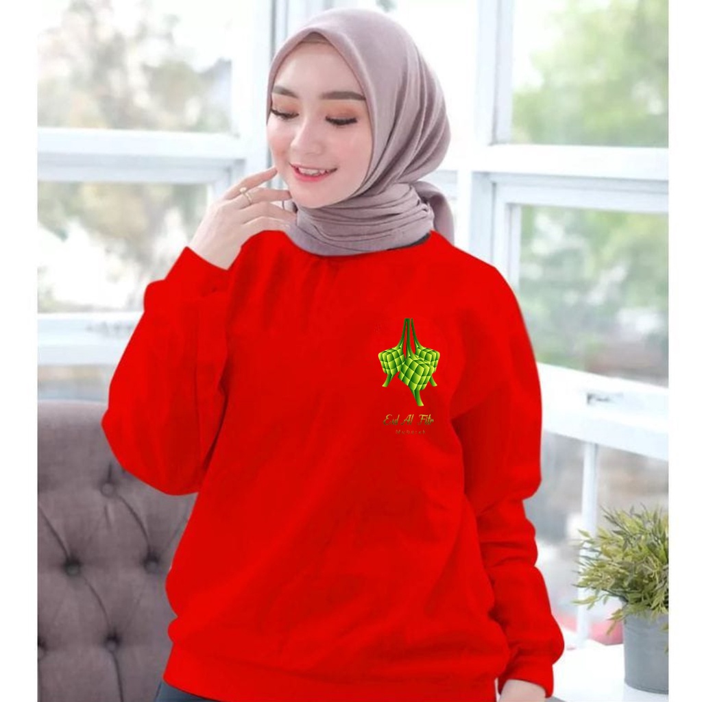 baju lengan panjang wanita logo ketupat edisi lebaran idul fitri / kaos distro keren trendy dan kekinian