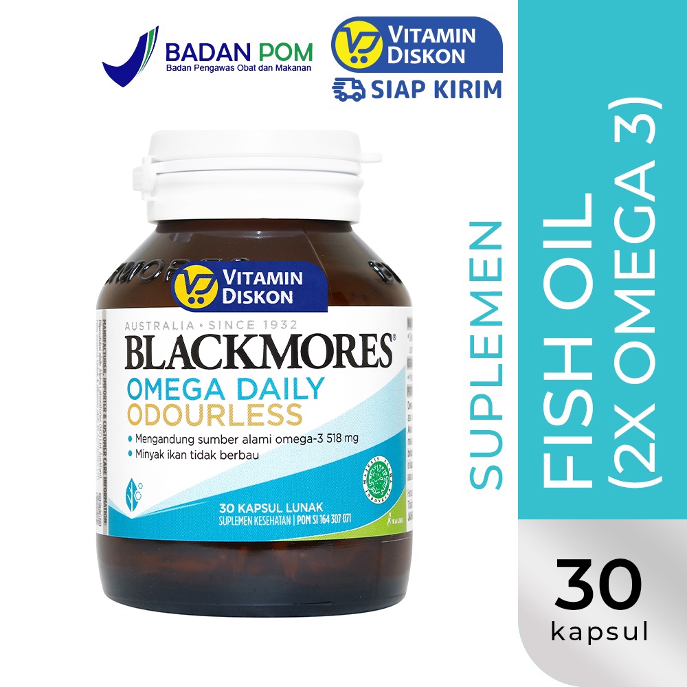 BLACKMORES OMEGA DAILY ODOURLESS BPOM KALBE 30 CAPS