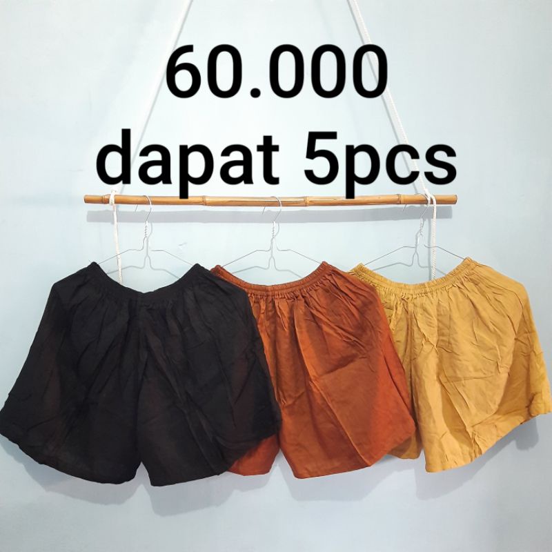 Celana Hotpants Motif & Polos rayon pria wanita