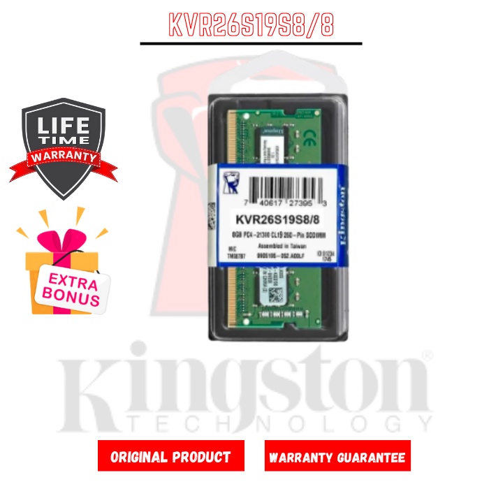 Kingston Value RAM SODIMM DDR4 8GB 8GBx1 2666 MHz - [KVR26S19S8-8]