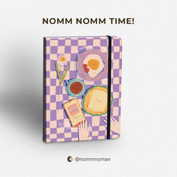 

Terlaris "Nomm Nomm Time!" Grid Notebook Journal A5 - Life Plan Journal