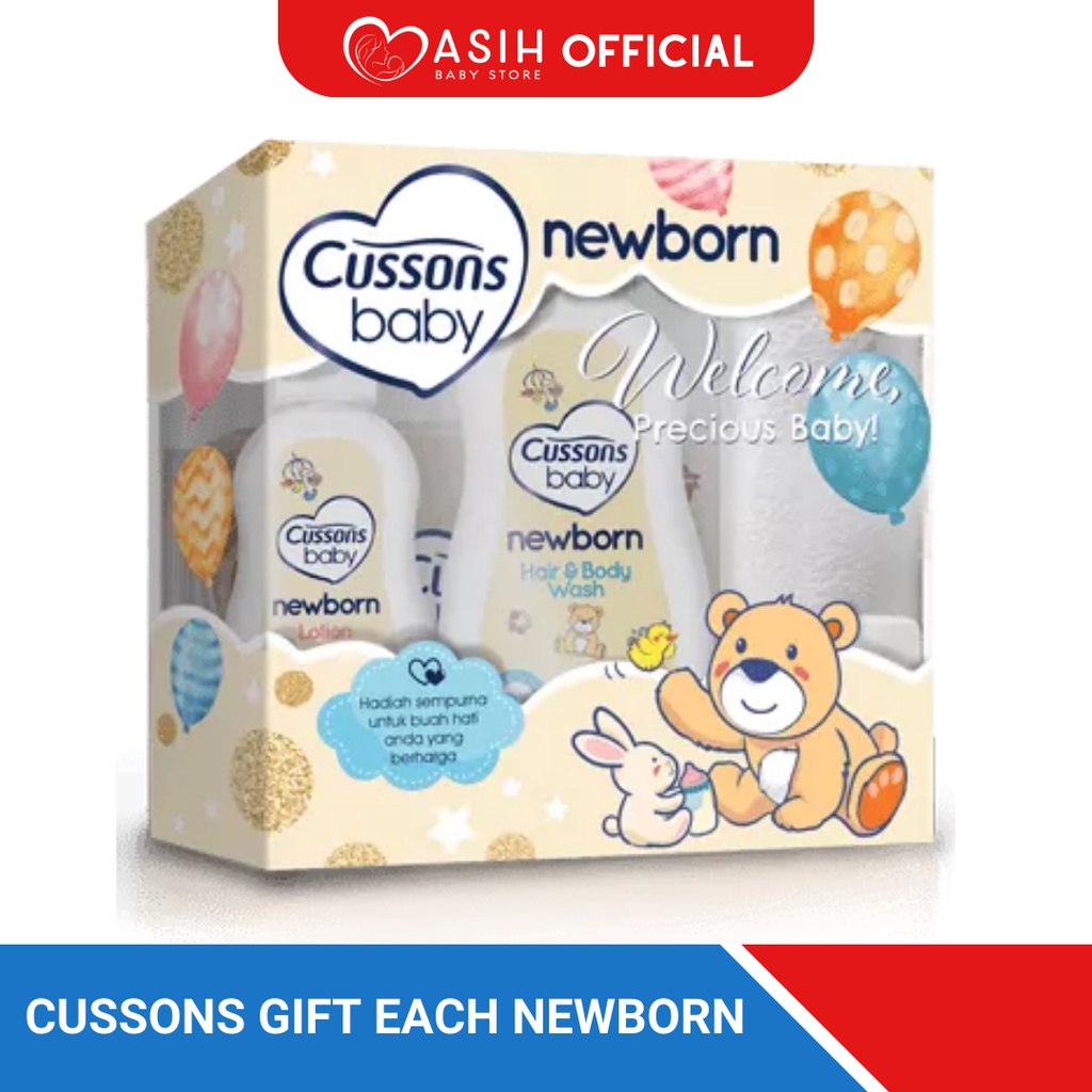 Cussons Gift Set Newborn Perlengkapan Mandi Bayi Baru Lahir Baby Gift Lengkap Hair and Body Wash Pak