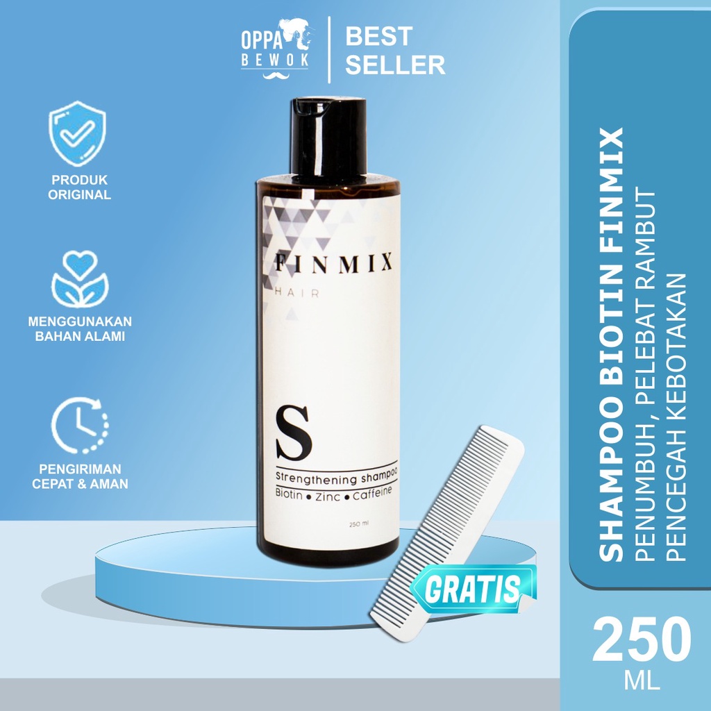 [ ORIGINAL BPOM ] SHAMPOO BIOTIN FINMIX HAIR TREATMENT ( perwatan rambut rusak , anti rambut botak , anti rambut rontok, melebatkan meyuburkan rambut )