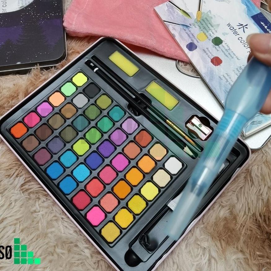 

✨TERBARU✨ Tromso 48 Watercolor Set - Alat Cat Air Set pluas Kuas dan Kertas Gambar buruan