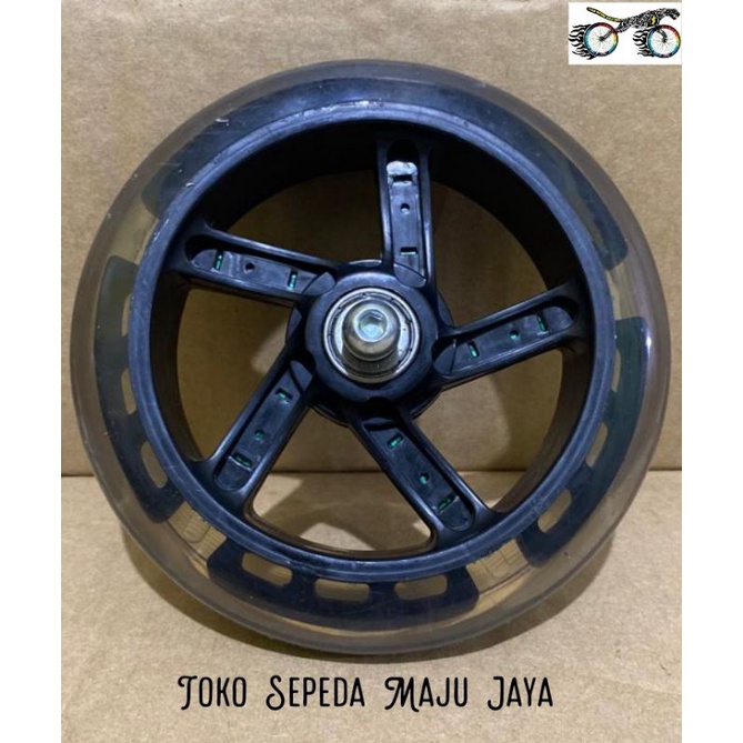 roda ban depan otoped otopet scooter sekuter skuter pedal injak ada lampu dan baut as