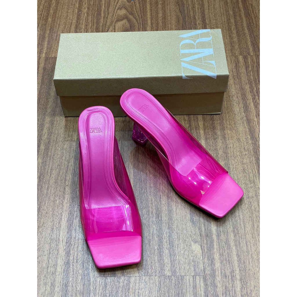 SANDAL HEELS WANITA IMPORT FASHION / ZARA PINK TRANSPARAN HEELS