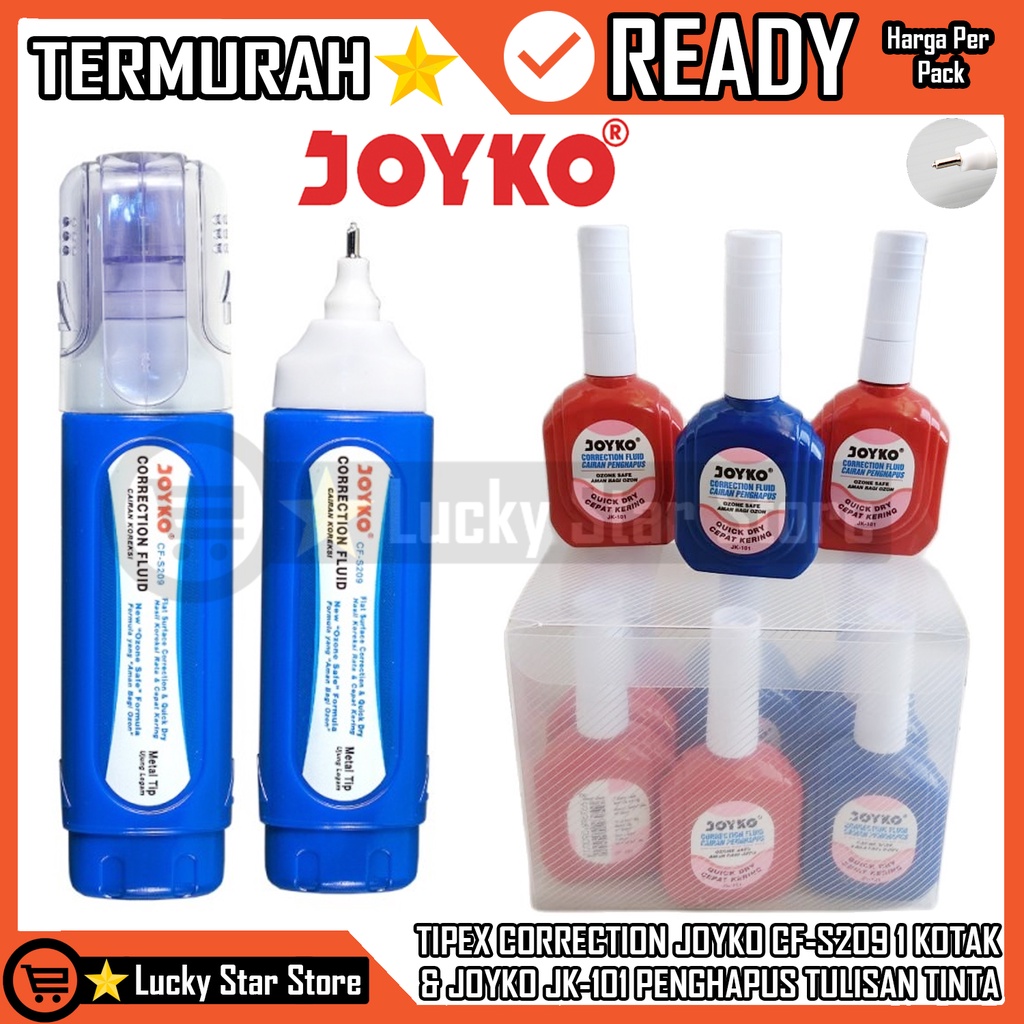 TIPEX TIPE X TIM X PENGHAPUS TULISAN TINTA CORETAN DI KERTAS CORRECTION JOYKO CF-S209 CORRECTION PEN