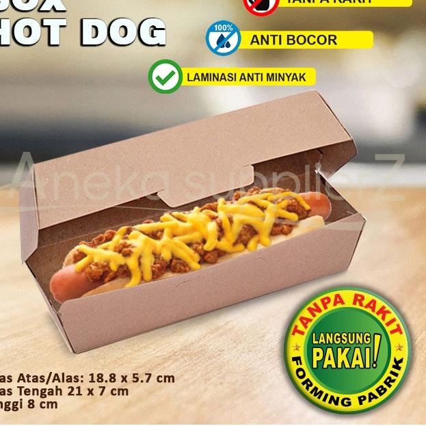 

Diskon Ekonomis Kotak Hotdog - Box Hot Dog - Dus Hot dog | KRAFT COKLAT (50 pcs)