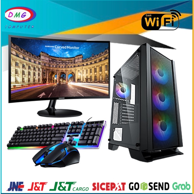 PC Gaming Lengkap Intel i7 2600 / GTX 1050Ti 4GB / SSD 512 / DDR 16GB / LED 24 Curved