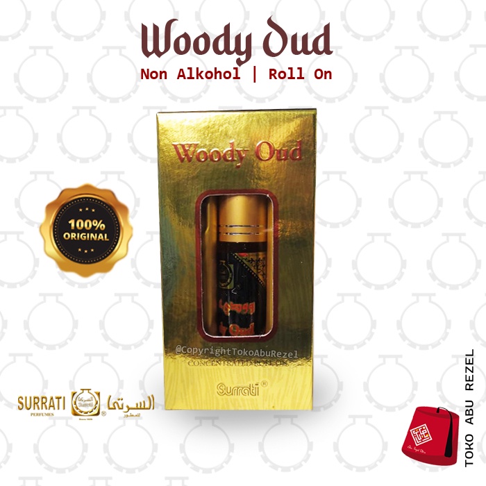 Parfum WOODY OUD 6ml Roll On | Parfum Surrati | Bibit Minyak |  Surrati Perfumes| Original Product | Surrati Factory Holly Makkah KSA